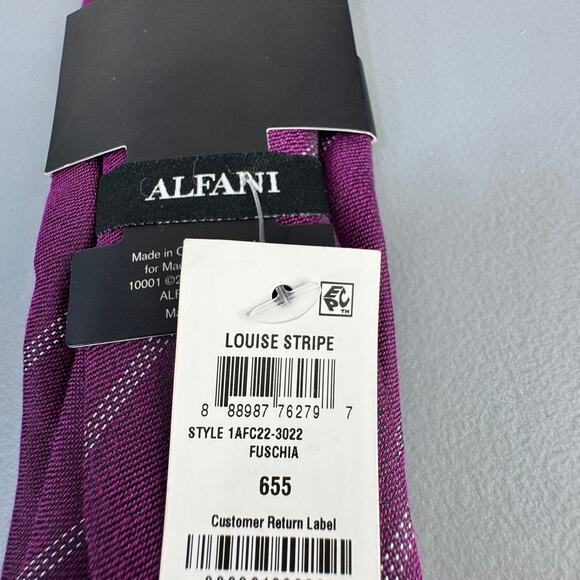 ALFANI ALFATECH Mens Necktie Louise Stripe Fusion Stain Resistant New - Picture 5 of 9